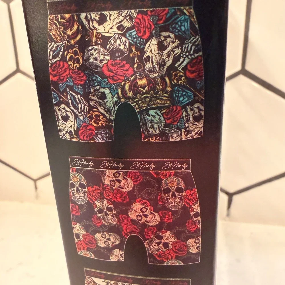 Ed Hardy NEW 5 Pack Performance Boxer‎ Briefs Skulls Dragon MED 32-34
